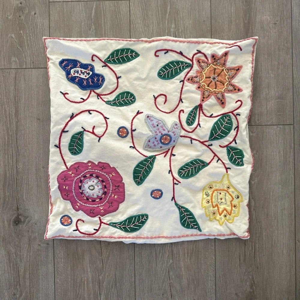 Vintage Handmade, Suzani Uzbek OLD Tapestry 18 X 18 Pillow Cover